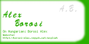 alex borosi business card